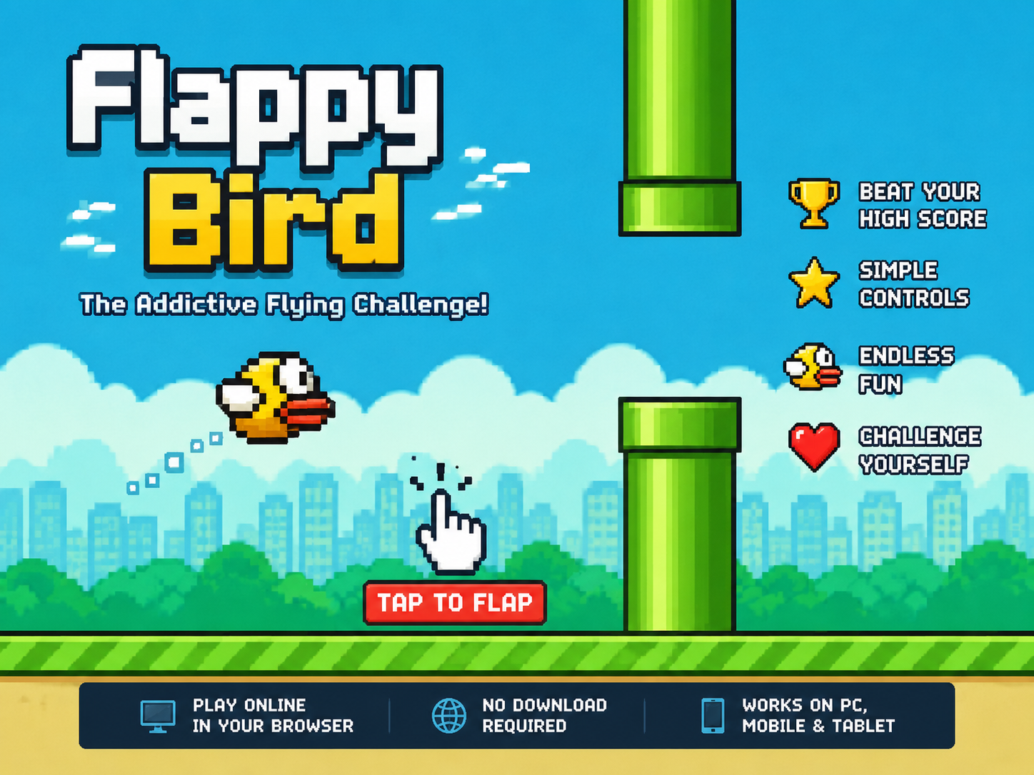 Play Flappy Bird Online for Free – The Ultimate Flying Challenge